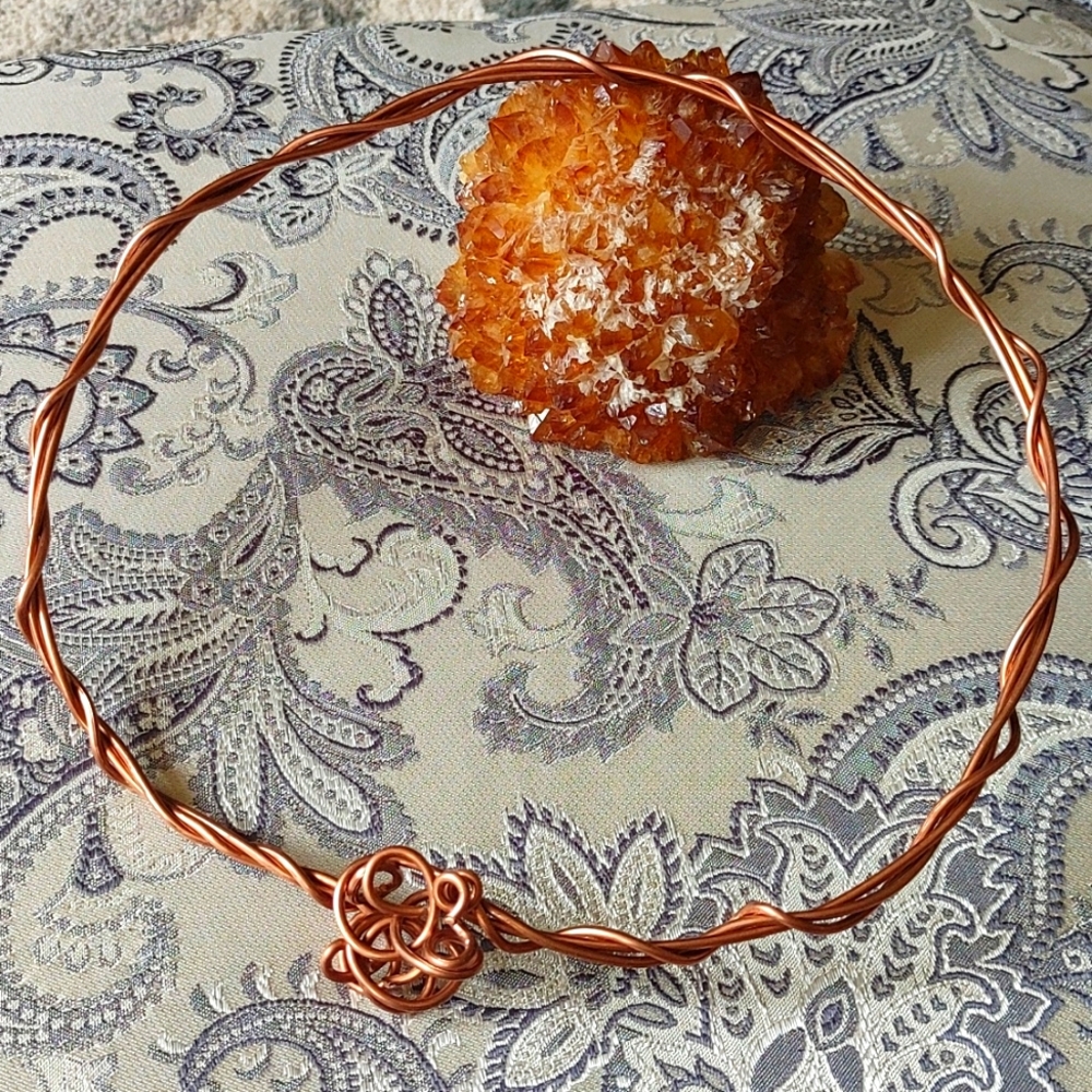 Orchid & Vine Artisan Copper Wire Twisted Knots Choker Pendant Necklace